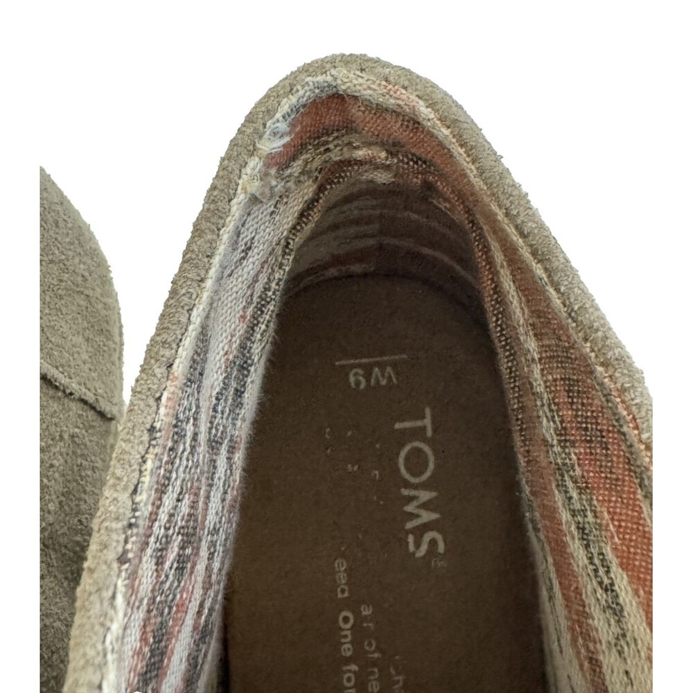 TOMS Women’s Suede Wedge Ankle Booties Taupe Size 9 M - Picture 4 of 12